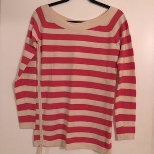 Theory wool striped boatneck sweater medium